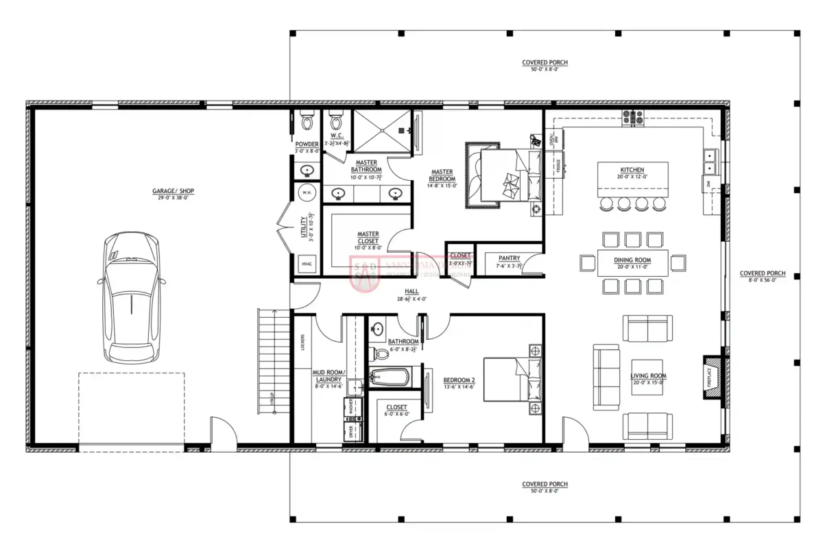 two bedroom barndominium