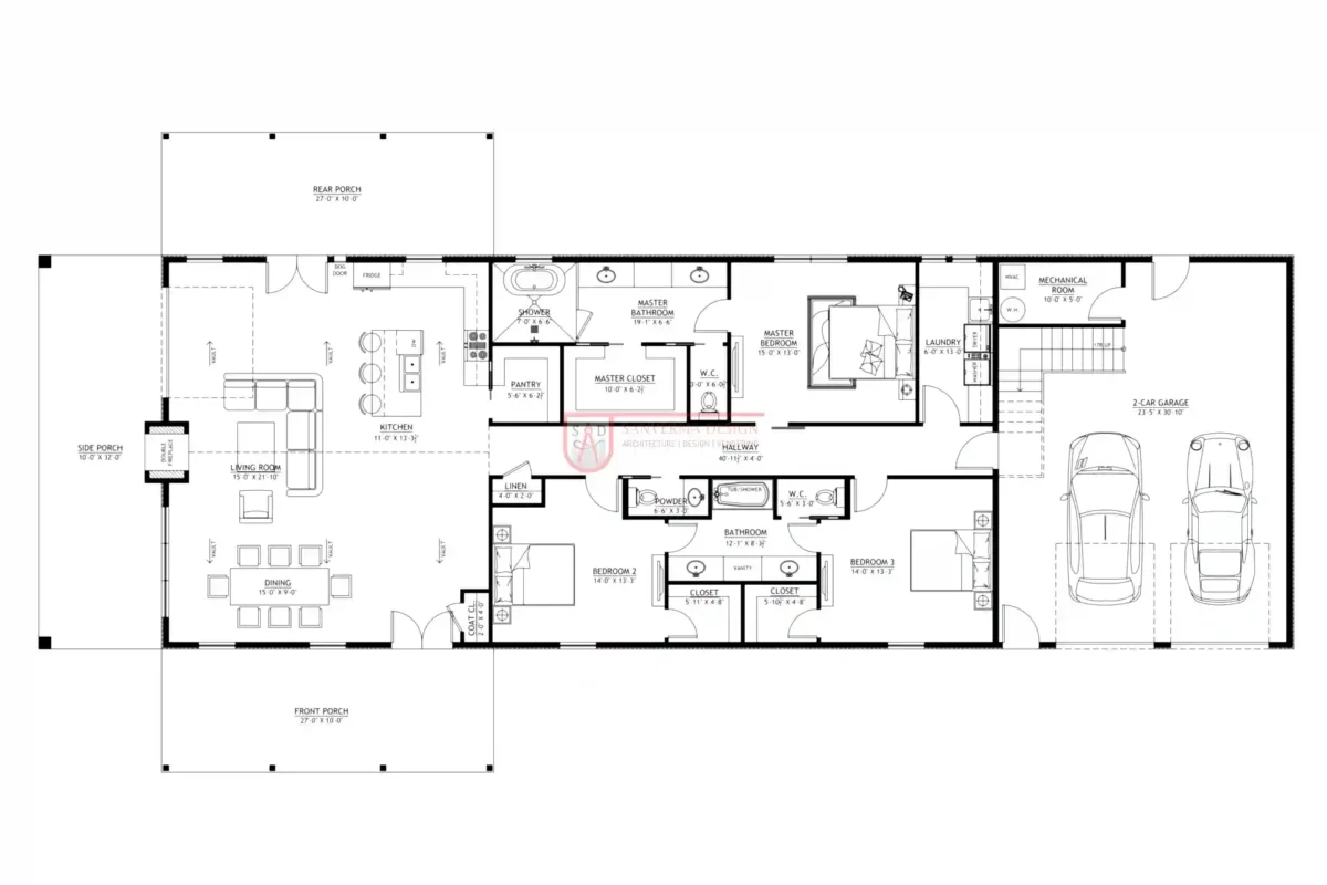 3 bedroom 2 story barndominium floor plans