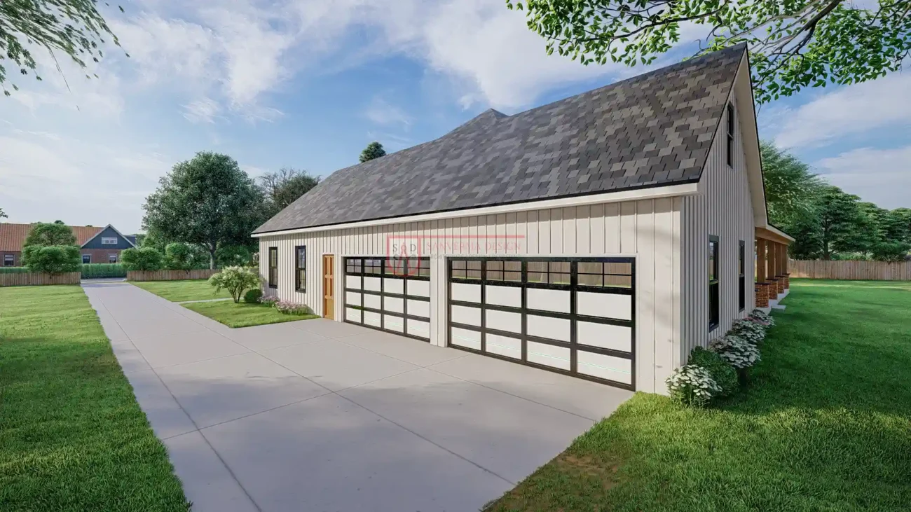 5 Bedroom Barndominium Floor Plan with Garage