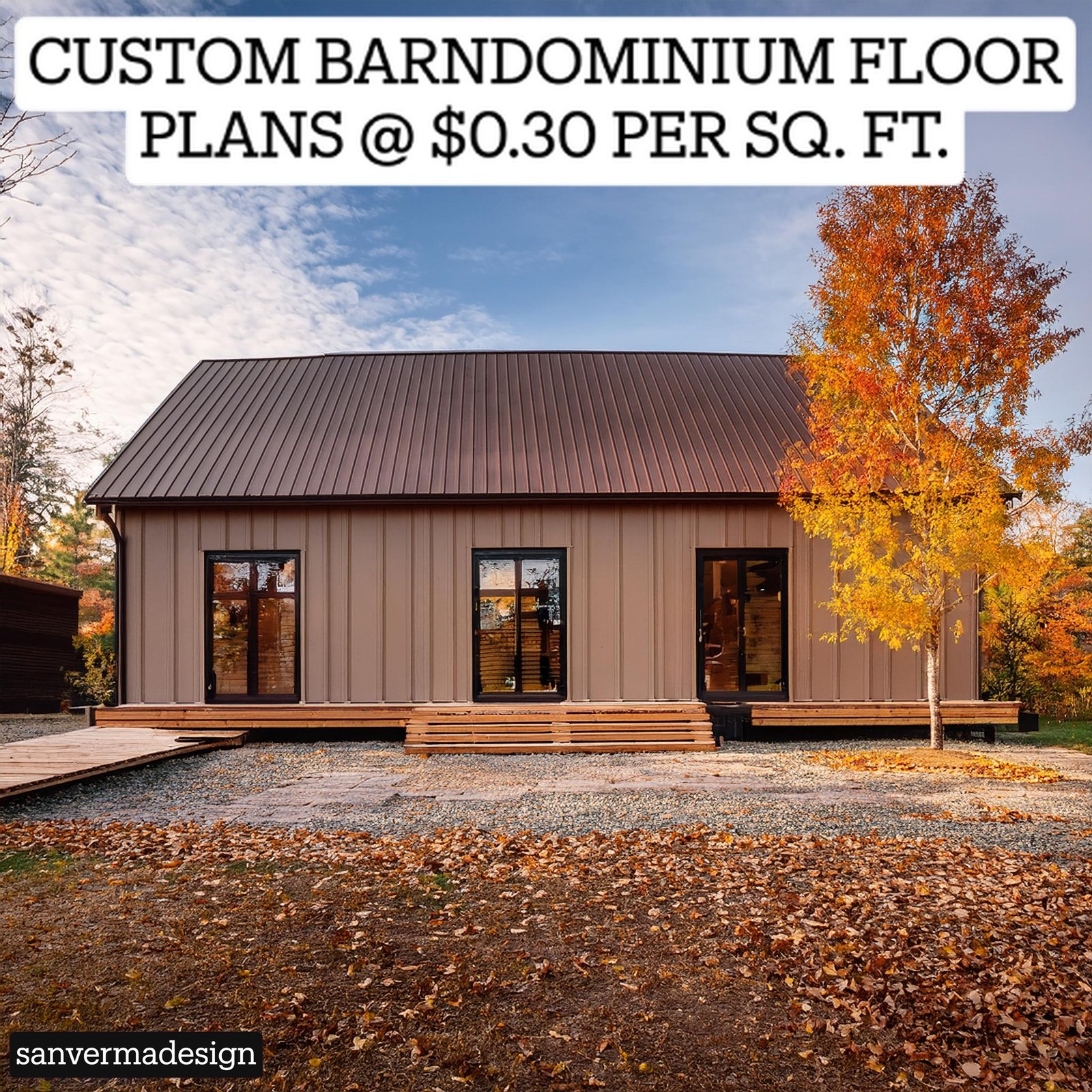 30x35 Barndominium with porch