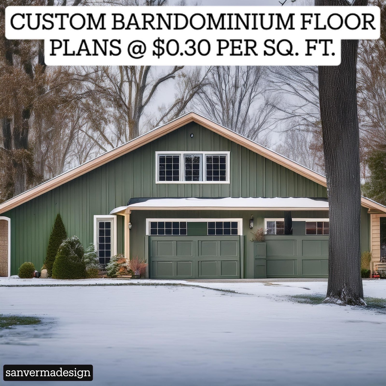 Custom 30x50 Barndominium plans