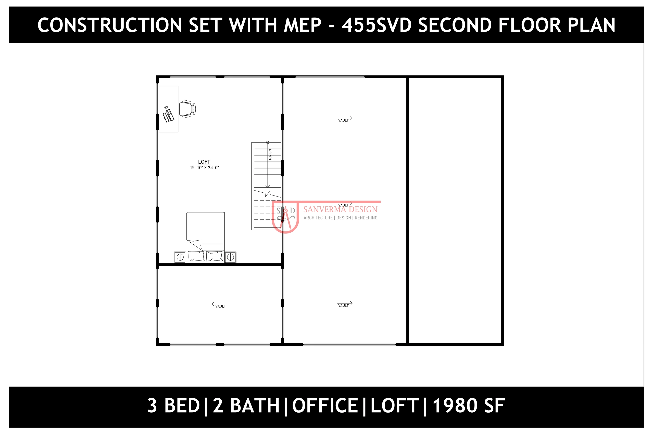 3 bedroom with office barndominium floor plans